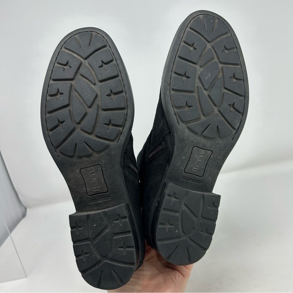 Born Adler Black Suede Leather Comfort Ankle Boots Size 9 Double Buckle Detail - Picture 8 of 13